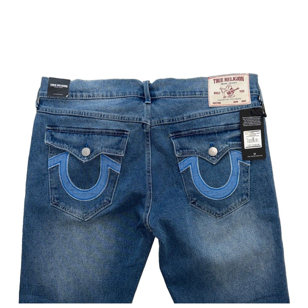 NWT True Religion Geno Flap Men's Relaxed Slim Jeans Size 36x32 Pacific Wash